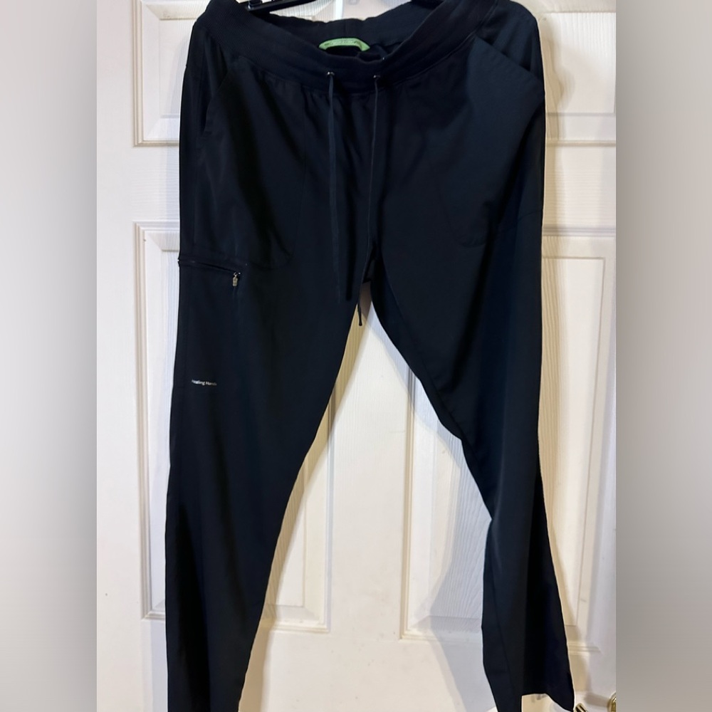 EUC Healing Hands Black‎ Scrub Bottoms Size M